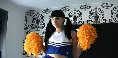 Cheerleader have sexual intercourse. Naughty TS cheerleader gets make love